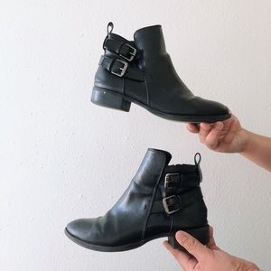 Black buckle boots